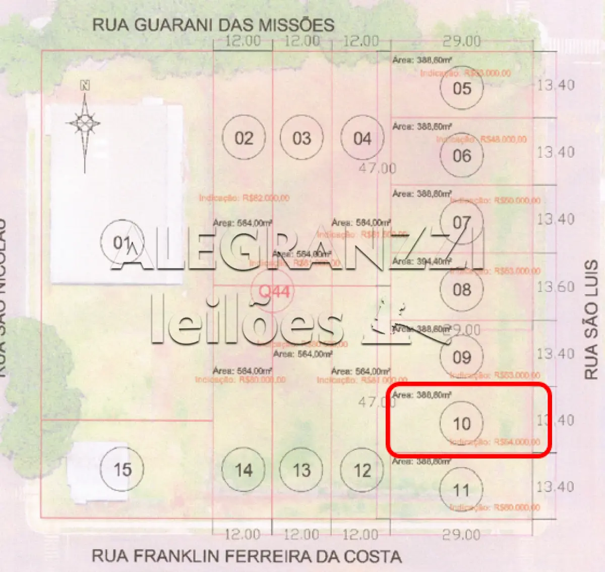 LOTE 10, COM ÁREA DE 388,60 M², MATRÍCULA Nº 8.810, EM SÃO MIGUEL DAS MISSÕ...