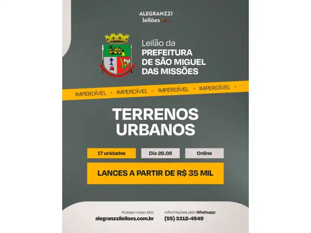 LEILÃO DA PREFEITURA DE SÃO MIGUEL DAS MISSÕES - RS