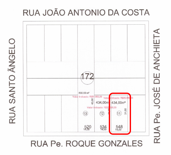 Imagem do imóvel Lote 11, Com Área De 434,00 M²,  Matrícula Nº 5.517, Em São Miguel Das Missões/rs